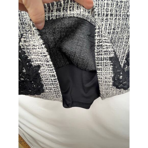 Karl Largerfeld Womens 12 Black/White Tweed Knit Sheath Business Dress L9GD6996 - Picture 7 of 10